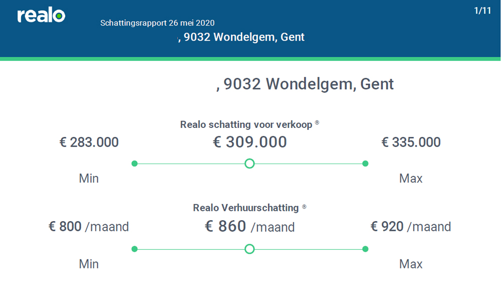 De waarde van je woning schatten met realo in een uitgebreid schattingsrapport.